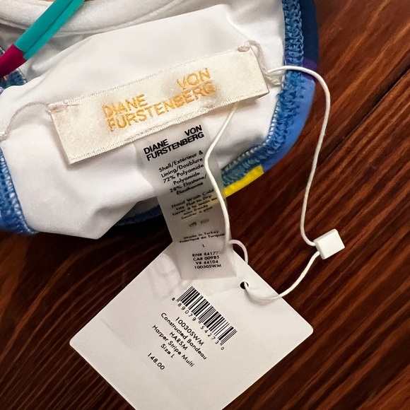 DIANE VON FURSTENBERG Constructed Bandeau Bikini Top Harper Stripe Mulitcolor - Picture 6 of 6